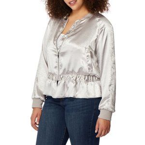 NWT Rebel Wilson X Angels Silver Bomber Jacket